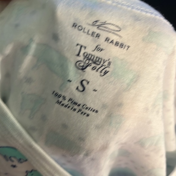 Roller Rabbit x Tommy’s Folly Pajamas Pigs Size Small Two-Piece Green & White - Picture 8 of 12